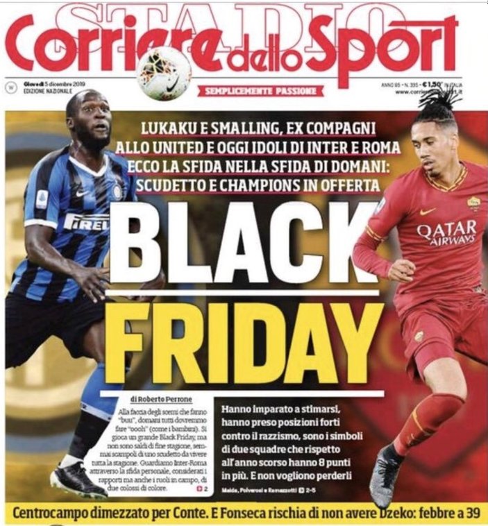 İtalya'da gündem Corriere dello Sport'un ırkçı manşeti