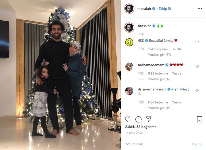 Mohamed Salah'ın Noel paylaşımı