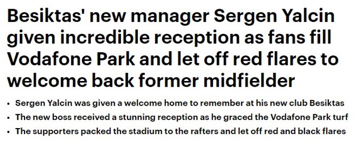 Daily Mail, Sergen Yalçın'ı haber yaptı