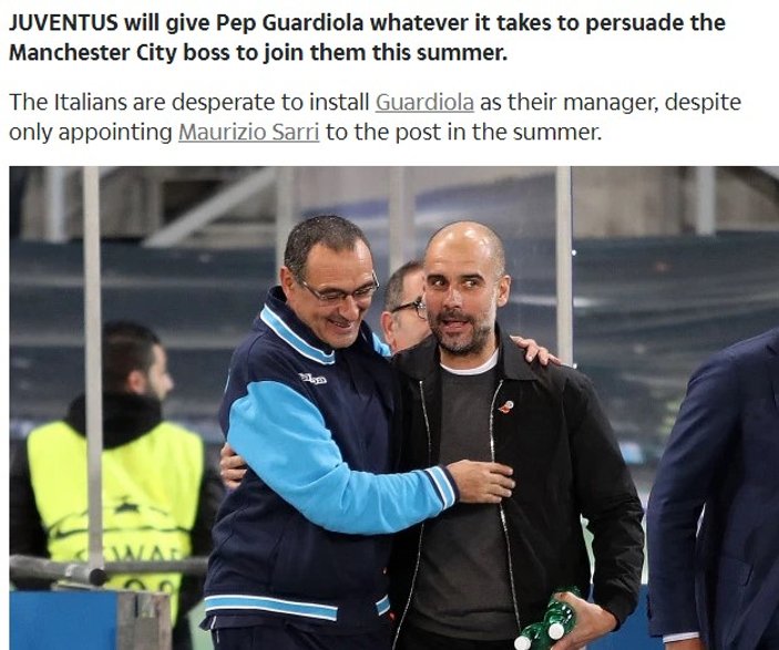 Guardiola, Juventus'la görüşüyor
