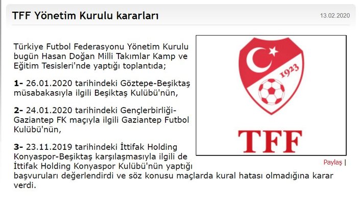 Göztepe-Beşiktaş maçı tekrar edilmeyecek