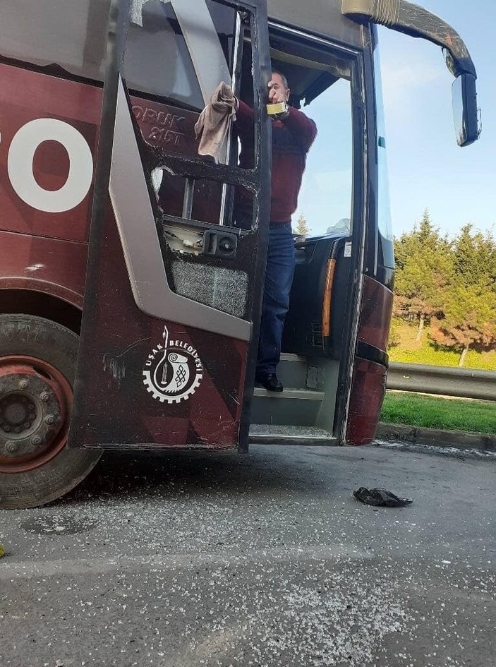 Uşakspor takım otobüsüne saldırı