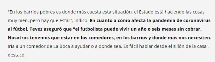 Carlos Tevez: Futbolcular olarak yardıma hazırız