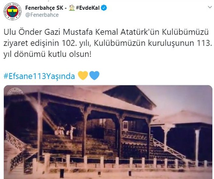 Fenerbahçe, 113 yaşında