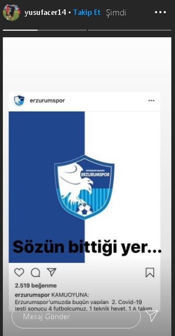 Erzurumspor’da futbolculardan TFF’ye sitem