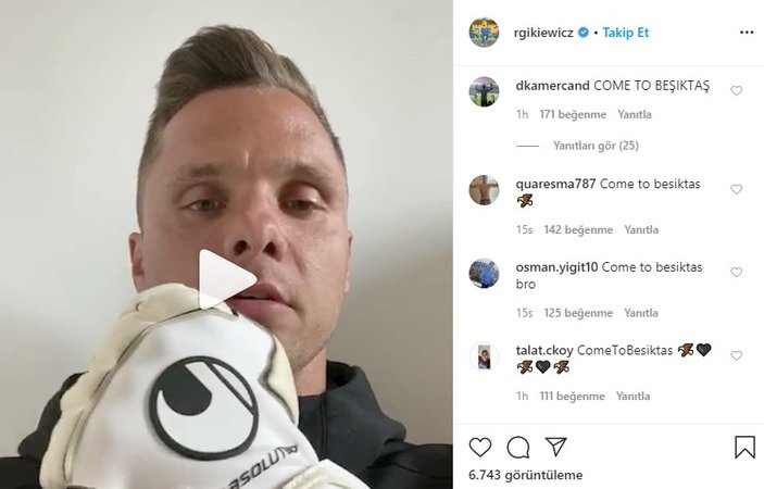 Gikiewicz: Beşiktaş taraftarı beni Instagram'da kuşattı