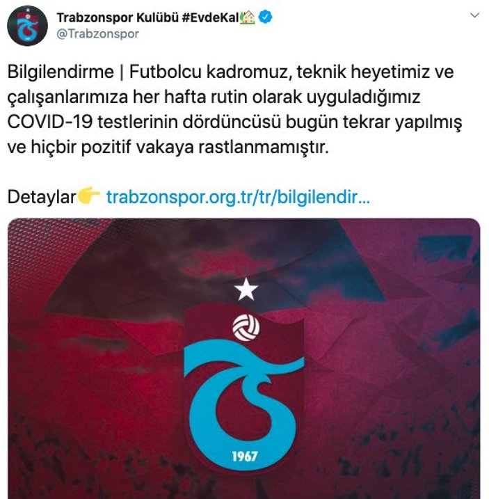 Trabzonspor'da pozitif vaka çıkmadı
