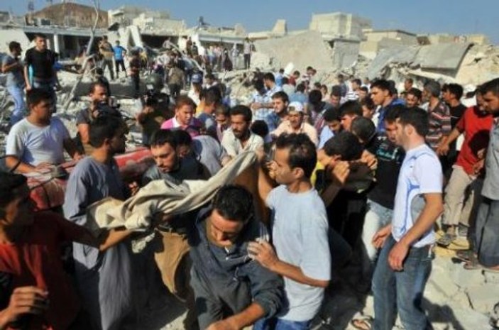 Azaz'a hava saldırısı: 80 ölü