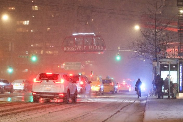 New York'ta kar yağışı