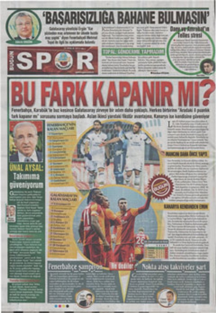 Spor gazetelerinin manşetleri (24-12-2013)