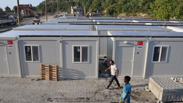 Kastamonu’da, selzedeler için  konteyner evler inşa ediliyor