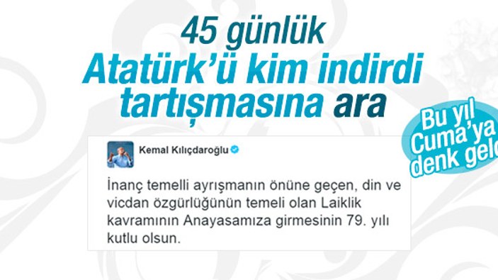 Kemal Kılıçdaroğlu'ndan laiklik kutlaması
