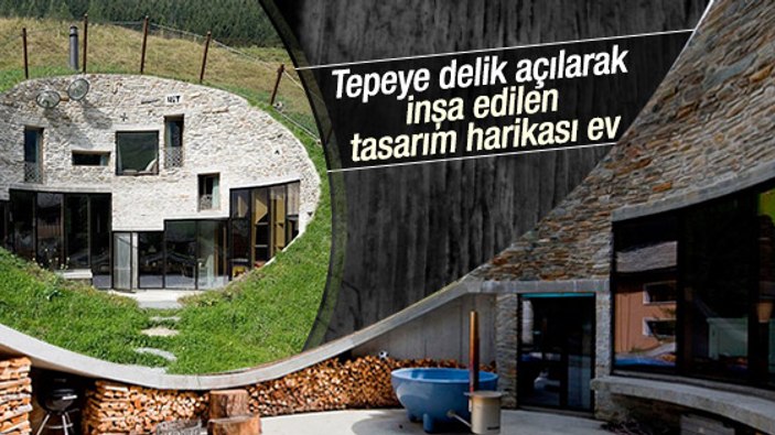Tepeye delik açılarak inşa edilen ev
