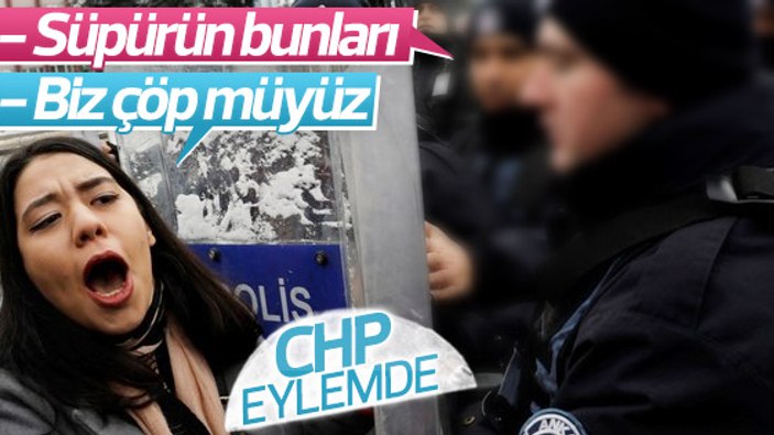 Meclis önünde arbede
