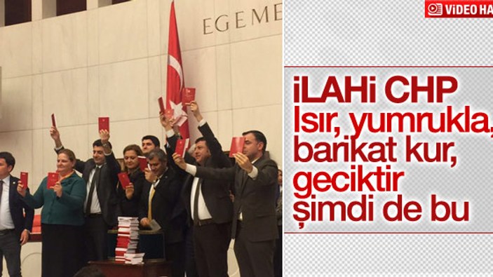 CHP'lilerden Anayasa kitapçıklı protesto
