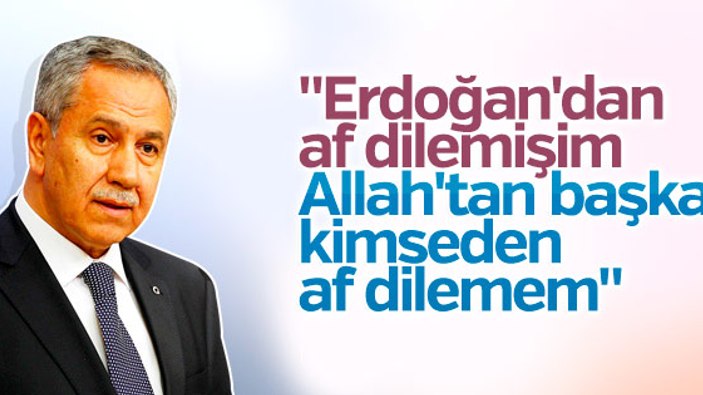 Arınç, 'Erdoğan'dan af diledi' iddiasını yalanladı