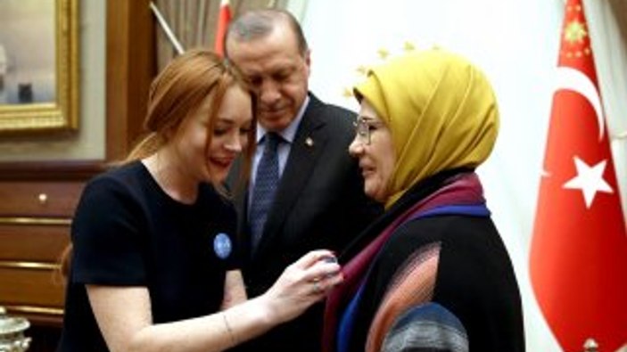 Cumhurbaşkanı Erdoğan Lindsay Lohan'ı kabul etti