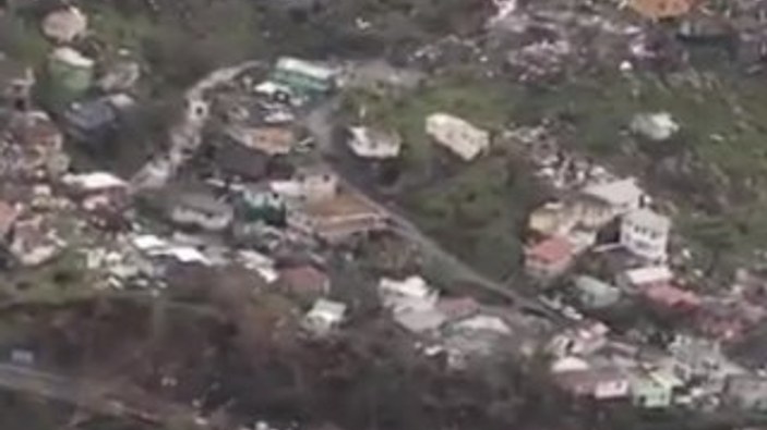 Maria kasırgası sonrası Dominik havadan görüntülendi