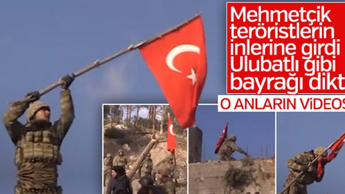 Burseya Dağı'na Türk Bayrağı dikildiği an