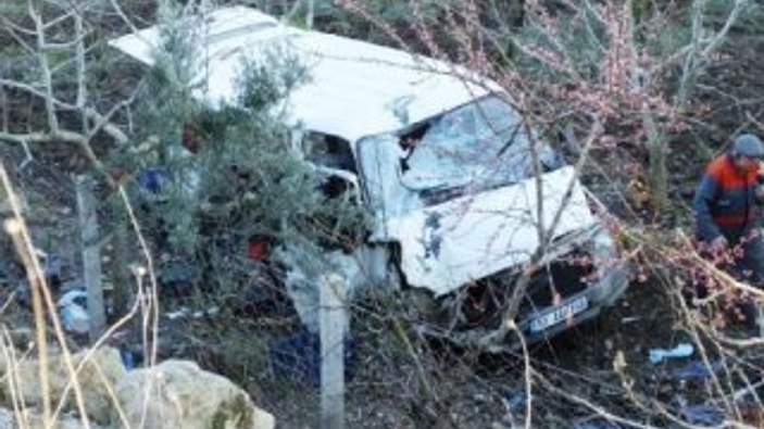 Meyve bahçesine uçan kamyonetin sürücüsü yaralandı