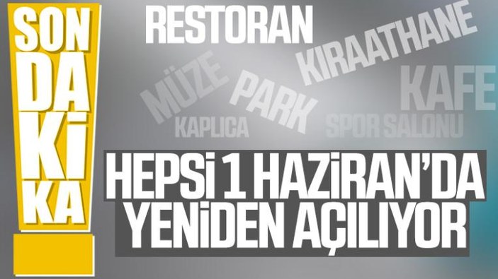 Erdoğan: Restoran ve kafeler 1 Haziran'da açılacak