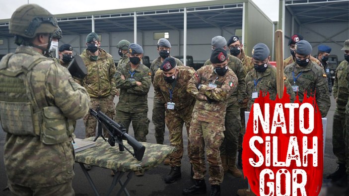 NATO tatbikatında yabancı askerler, Kara Kuvvetleri'nin Piyade Tüfeği'ni inceledi