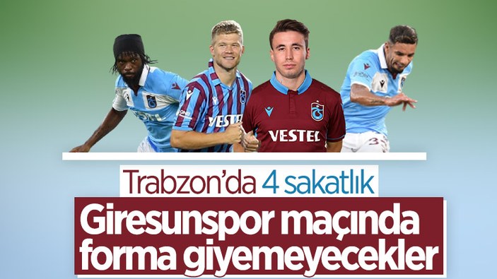 Trabzonspor'da 4 sakatlık