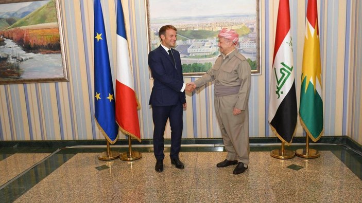 Emmauel Macron, IKBY Başkanı Barzani ile görüştü