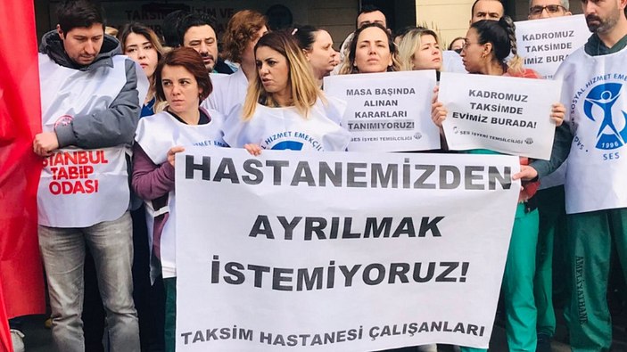 Taksim Eğitim ve Araştırma Hastanesi'nde Cerrahpaşa protestosu