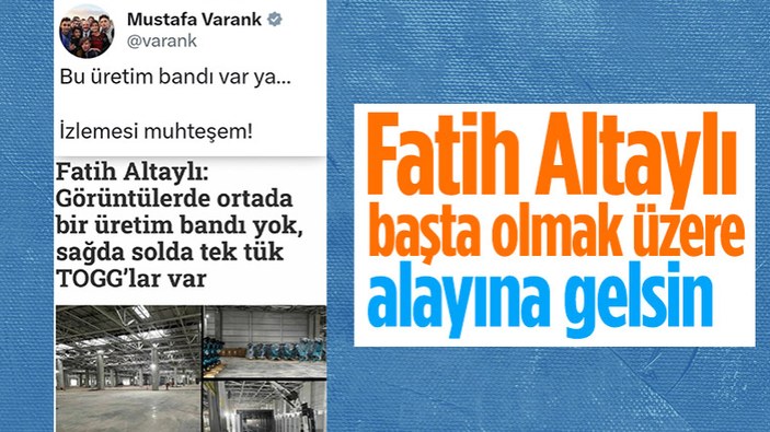 Mustafa Varank'tan Fatih Altaylı'ya 'Togg' göndermesi