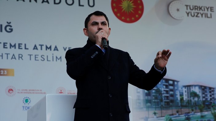 Murat Kurum, Elazığ'da afet konutları temel atma töreninde konuştu
