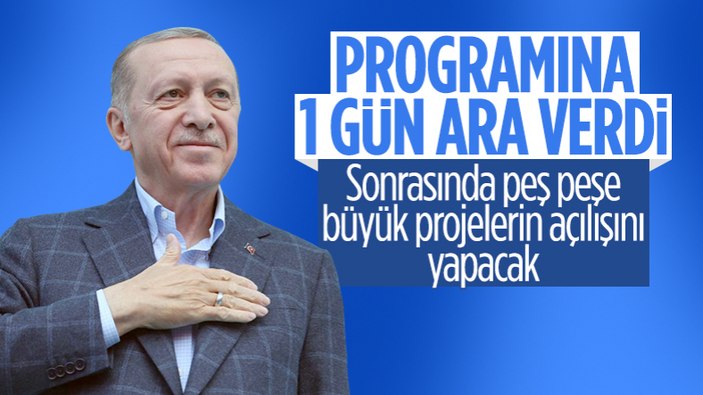 Cumhurbaşkanı Erdoğan, 1 günlük istirahate çekildi