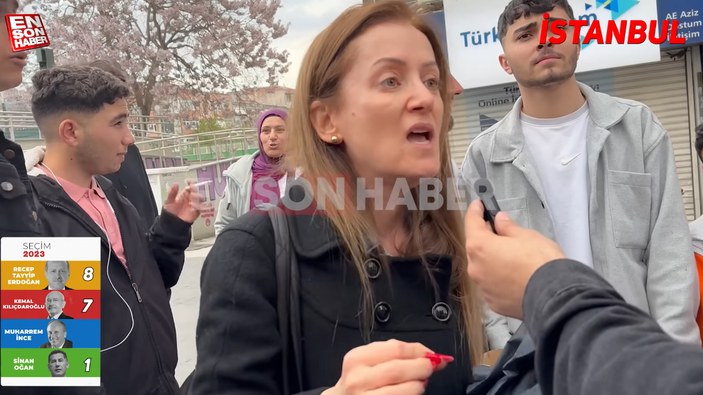 İstanbul'da Ensonhaber'e konuşan kadın sosyal medyada gündem oldu