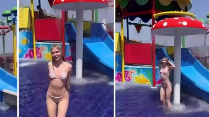 Aleyna Tilki, havuzda dans etti