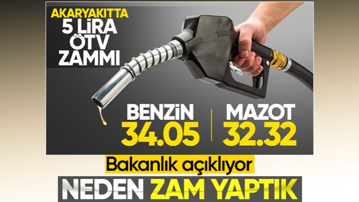 Hazine ve Maliye Bakanlığı akaryakıta gelen ÖTV artışıyla ilgili açıklama yaptı
