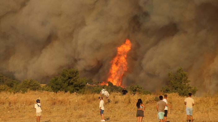 Çanakkale'de orman yangını çıktı: Kare kare yangının boyutu