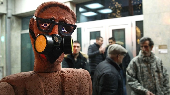Sırbistan'da hava kirliliği eylemi