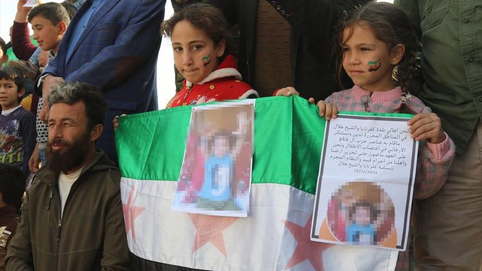 Suriye’de, 4 yaşındaki çocuğa tecavüzden sorumlu YPG/PKK protesto edildi