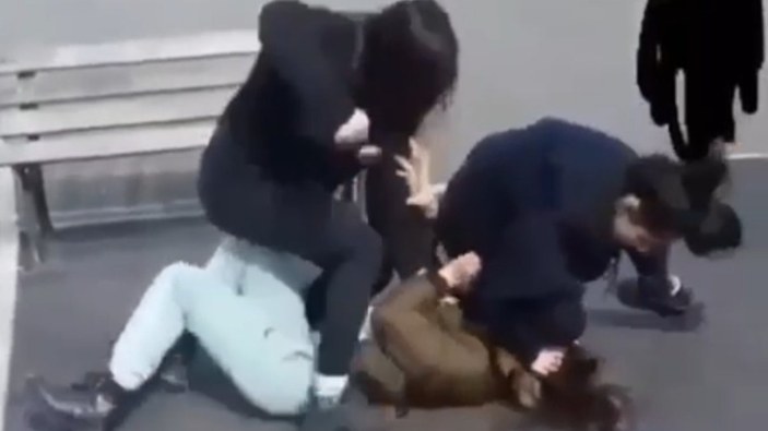 Bursa'da parktaki genç kızı tekmelerle dövdüler