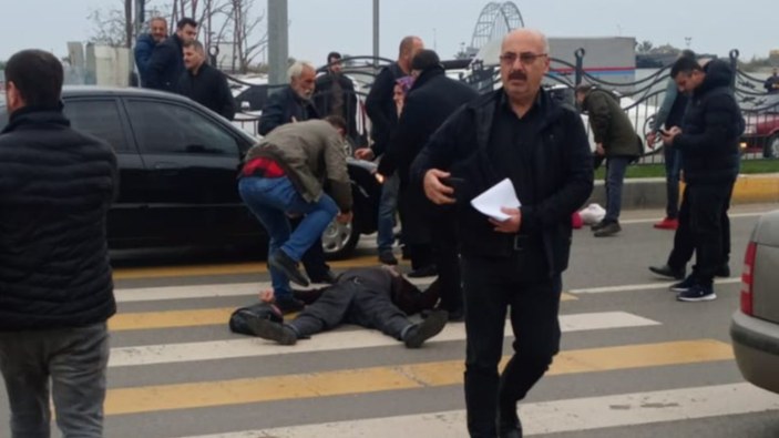 Trabzon'da yaya geçidinde durmayan otomobil 2 kişiyi yaraladı