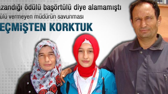 Başörtülü öğrenciye ödülü geçmiş engelledi