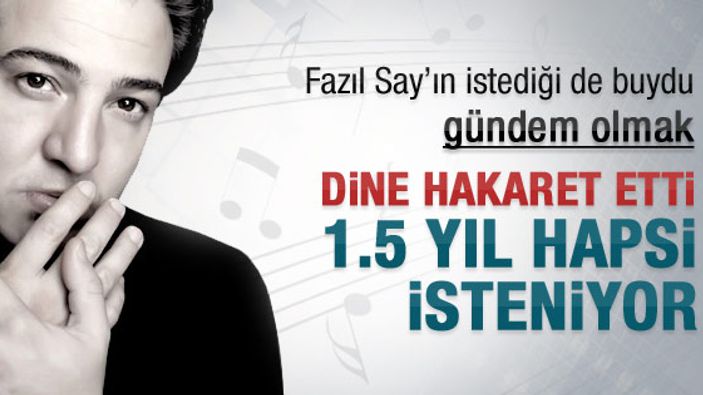 Fazıl Say'ın 1,5 yıl hapsi isteniyor