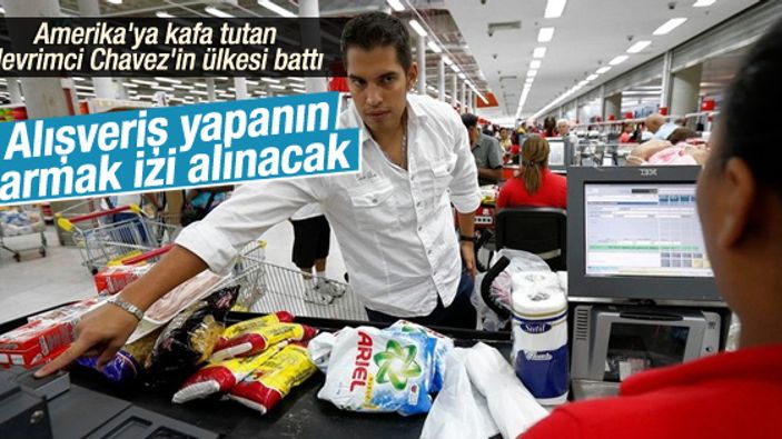 Venezuela'da market alışverişinde parmak izi verilecek