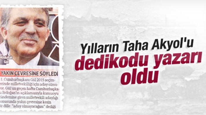 Taha Akyol magazin muhabirlerine özendi