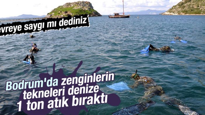 Bodrum'da deniz dibinden 1 ton atık çıkarıldı