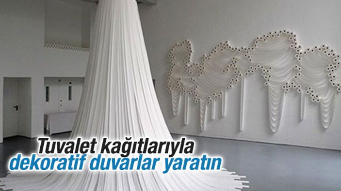 Tuvalet kağıtlarıyla dekoratif duvarlar yaratın