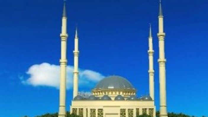 Türkiye'nin en büyük kubbeli camisinin yarısı tamamlandı