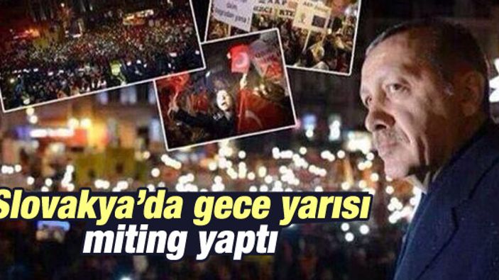 Erdoğan'a Slovakya'da miting havasında karşılama - İzle