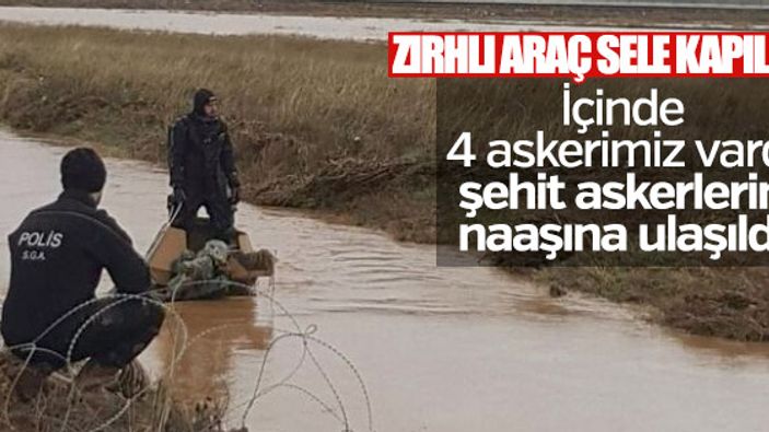 Akçakale'de zırhlı araç sele kapıldı