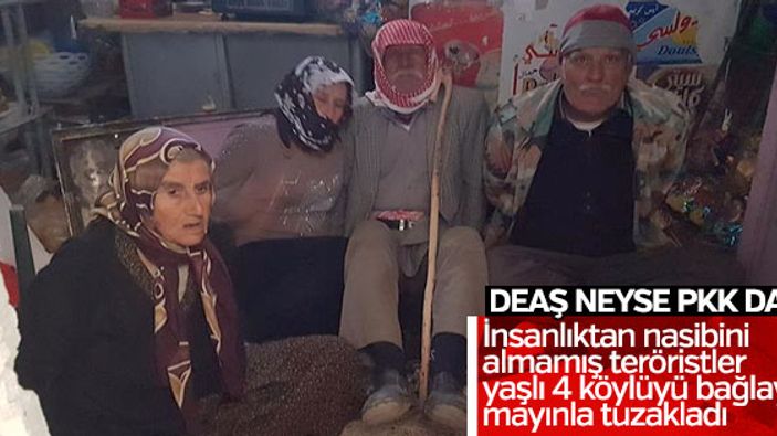 Teröristler yaşlı köylüleri bağlayıp mayınla tuzakladı
